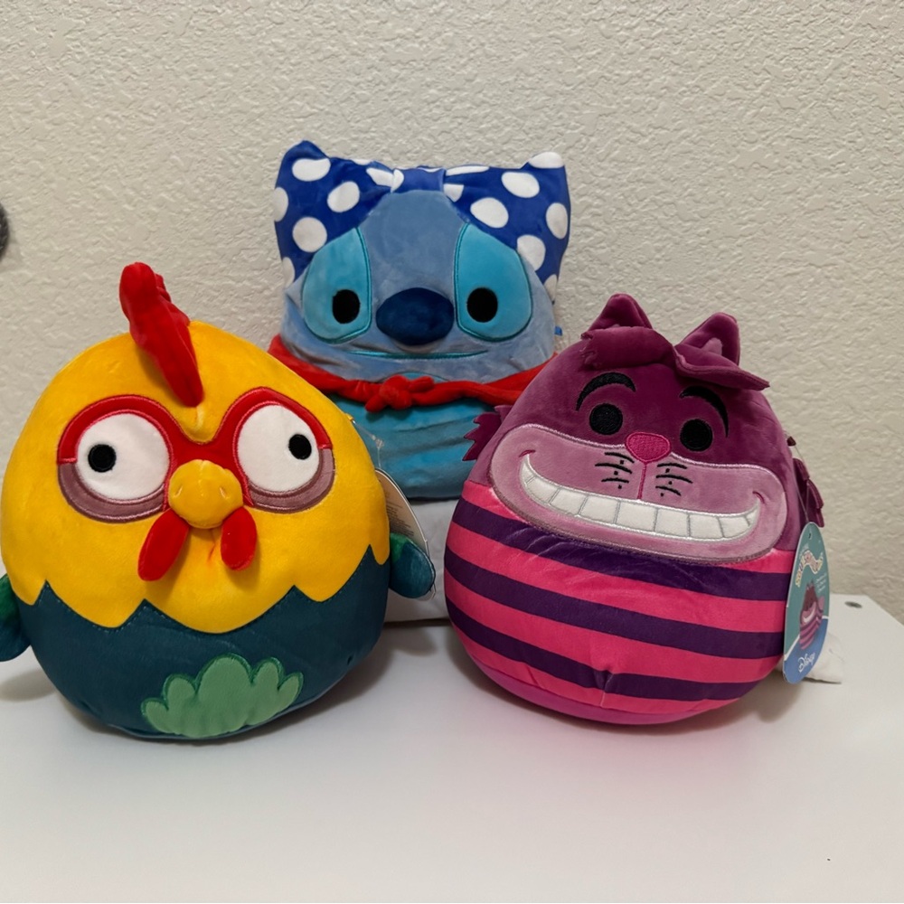Disney Squishmallows Trio - Stitch, Heihei, Cheshire Cat - Picture 2 of 8